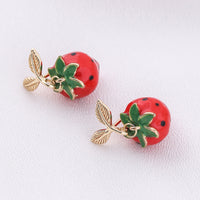 Strawberry Earrings S925 Silver Needle Earrings