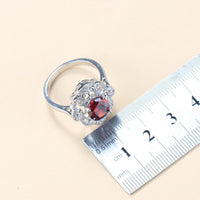 Elegant Cubic Zirconia Jewelry Set Earrings Pendant Necklace Bracelet Ring Gift 4 PCs Set