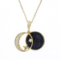 Collier étoile lune en argent sterling S925