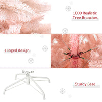 7ft Pencil Christmas Tree, Artificial Christmas Tree For Holiday Home Decoration With Metal Stand Automatic Open