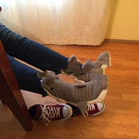 Chaussettes de pantoufles d'intérieur tricotées en laine Shark Bite