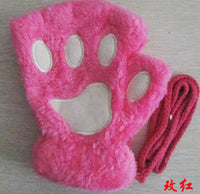 Gants d'hiver demi-couverture patte ours chat griffe, jolis doigts courts