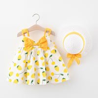 Strawberry Printed Spring Dress With Hat (Baby/Toddler)