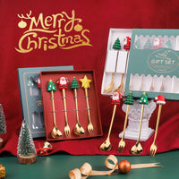 Christmas Dessert Spoon Fruit Fork Sets