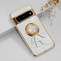 Creative Astronaut Ring Bracket Spaceman Electroplated Silicone Google Pixel Protective Case
