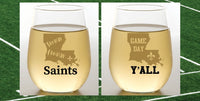 SAINTS STATES Stemless Shatterproof Wine Glasses (2 Pack)