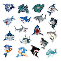 Autocollants Graffiti dessin animé requin, 50 pièces, valise, Skateboard pour enfants, réfrigérateur, peinture autocollante étanche