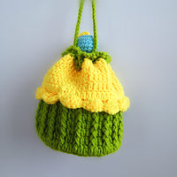 Strawberry Cupcake Knitted Bucket Bag
