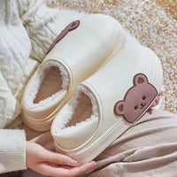 Bear Fluffy Slippers Winter House Shoes
