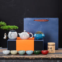 Simple Ceramic Kung Fu Tea Set Gift Box