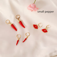 Red Pepper Lips Personality Fashion Female Temperament INS Earrings