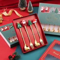 Christmas Dessert Spoon Fruit Fork Sets
