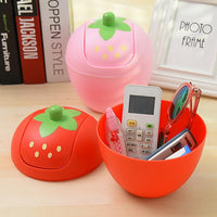 Cute Creative Strawberry Small Desktop Mini Trash Can