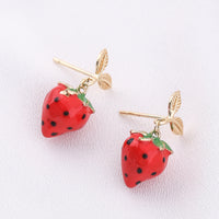Strawberry Earrings S925 Silver Needle Earrings