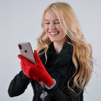 Stylish Touch Screen Gloves With Fur Trim & Fleece