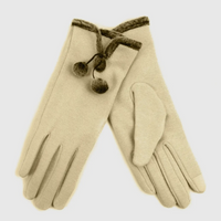Stylish Touch Screen Gloves With Fur Trim & Fleece