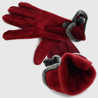 Stylish Touch Screen Gloves With Fur Trim & Fleece