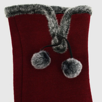 Stylish Touch Screen Gloves With Fur Trim & Fleece