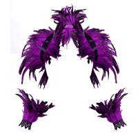 Costume Feather Shawl Bracelet Set