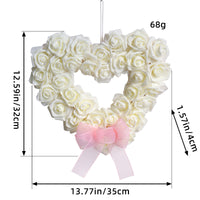 Valentine's Day White Rose Heart Wreath