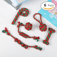 Pet Toy Christmas Gift Suit Dog Molar Clean Tooth Rope Knot
