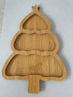 Plateaux en bois en forme d'arbre de Noël