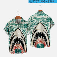 Requin Impression 3D Manches Courtes Lâches Décontractées