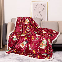 Flannel Christmas Blankets Double Layer
