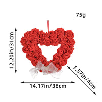 Valentine's Day White Rose Heart Wreath