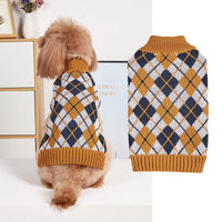 Vêtements pour animaux de compagnie de Thanksgiving, revers rétro à carreaux, couleur contrastée