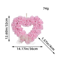 Valentine's Day White Rose Heart Wreath