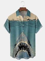 Requin Impression 3D Manches Courtes Lâches Décontractées
