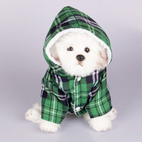Veste pour chien sweat-shirt à capuche à carreaux