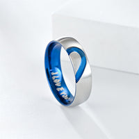 Heart Shape With Rhinestone Stainless Steel I LOVE YOU Couple Ring