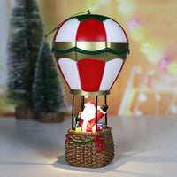 Adornos de decoración de muñeco de nieve de Papá Noel con globo aerostático luminoso navideño de resina navideña