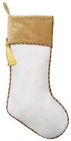 White Gold Velvet Christmas Stockings