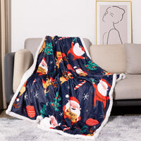 Flannel Christmas Blankets Double Layer