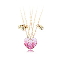 Starry Sky BFF Heart Necklace Set