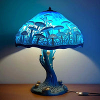 Lampe de bureau série plante en verre coloré