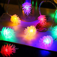 Guirlande lumineuse LED transparente en forme de pomme de pin