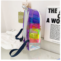 Mochila transparente de PVC arcoíris