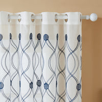 Cortinas bordadas con balón de fútbol para habitación infantil