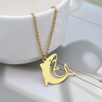 Marine Animal Necklace Large Shark Stainless Steel Pendant