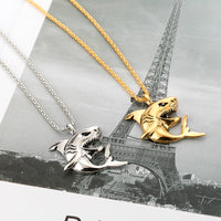 Collier en alliage pour hommes avec pendentif petit requin personnalisé