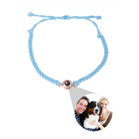 Pulsera tejida a mano con proyección de fotografías en color personalizada y creativa