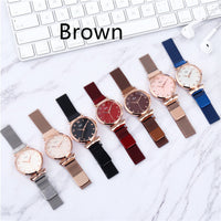 Mesh Quartz Watch Bracelet Bangle Set (6 Pcs)