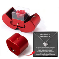 Red Apple Eternal Rose Love Necklace Gift Box