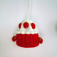 Strawberry Cupcake Knitted Bucket Bag