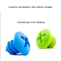 Screw Shaped White Wine And Red Wine Preservation Silicone Bottle Stopper