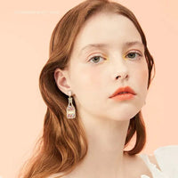 Exaggerated Hollow Diamond Wine Bottle Metal Oil Drop Earrings